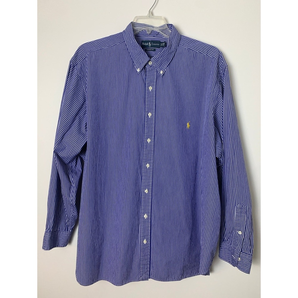 Ralph Lauren Men's Classic 3XB Striped Button-Down Shirt Long Sleeve Pony Logo